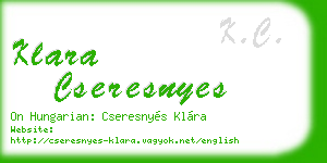 klara cseresnyes business card