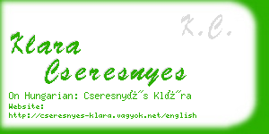 klara cseresnyes business card